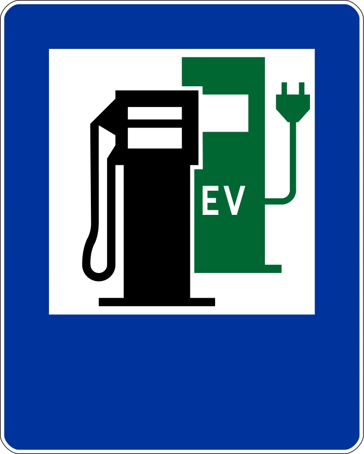 Stacja paliwowa z punktem ładowania pojazdów elektrycznych