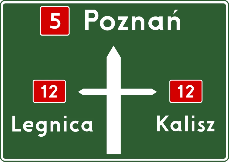 Znak E-1 Tablica przeddrogowskazowa