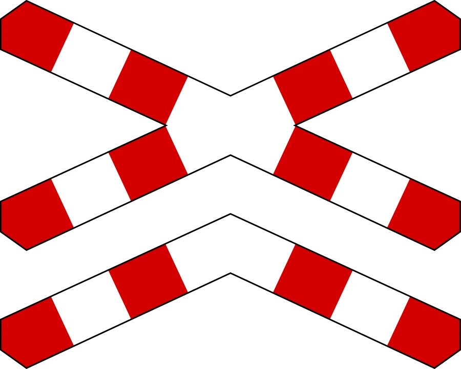 Znak G-4 Krzyż św. Andrzeja - przejazd wielotorowy
