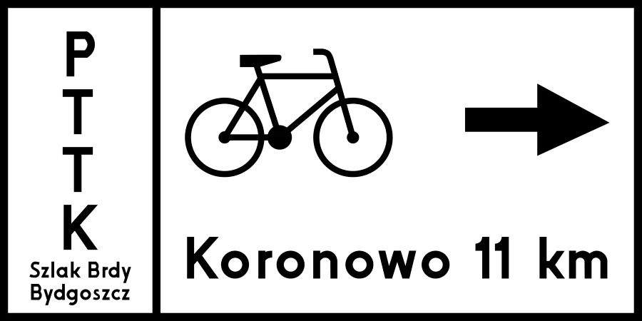 Znak R-3 Tablica miejscowości na szlaku rowerowym