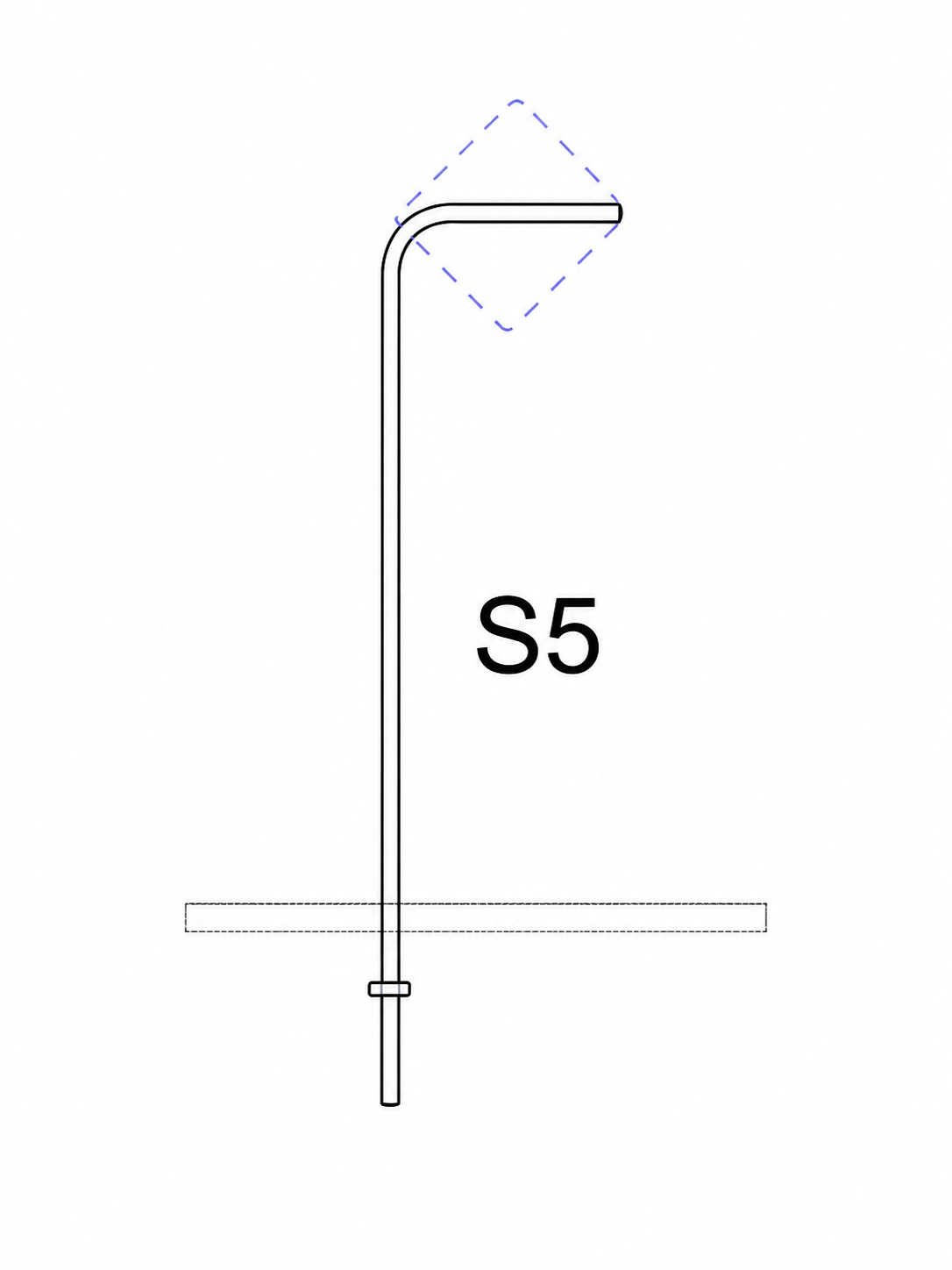 Słupek gięty S5