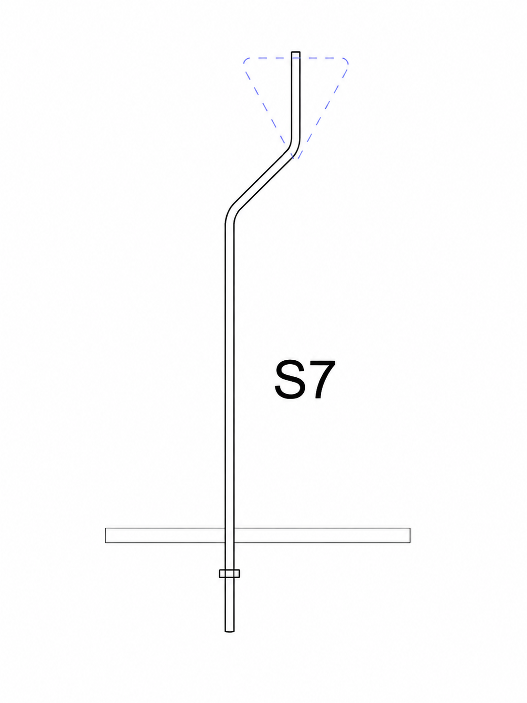Słupek gięty S7