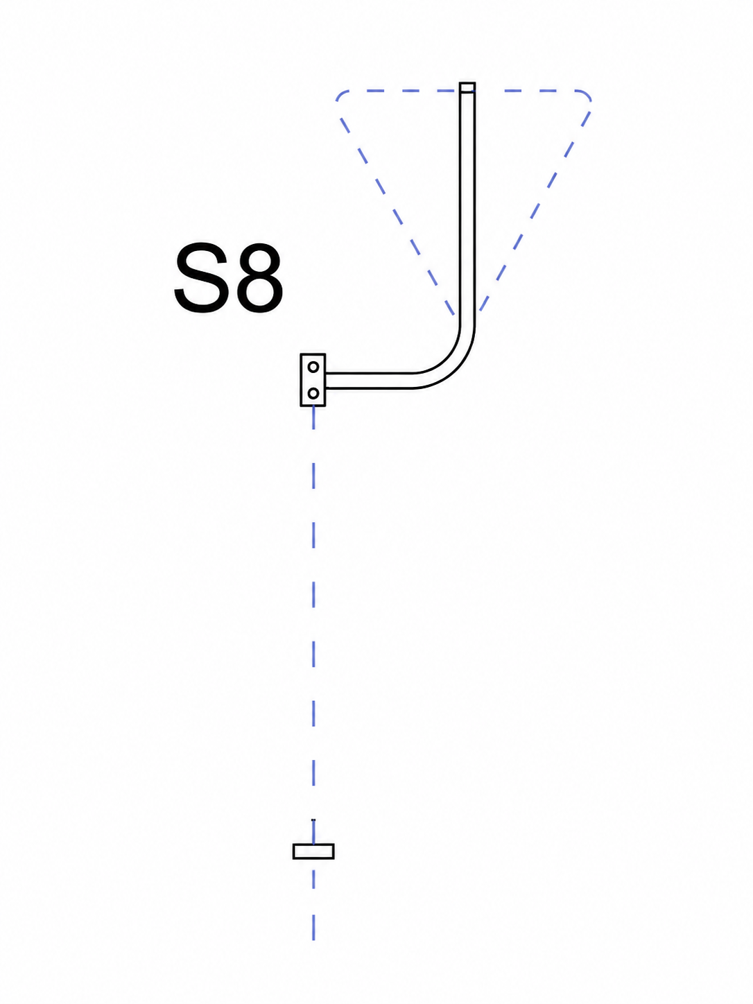Słupek gięty S8