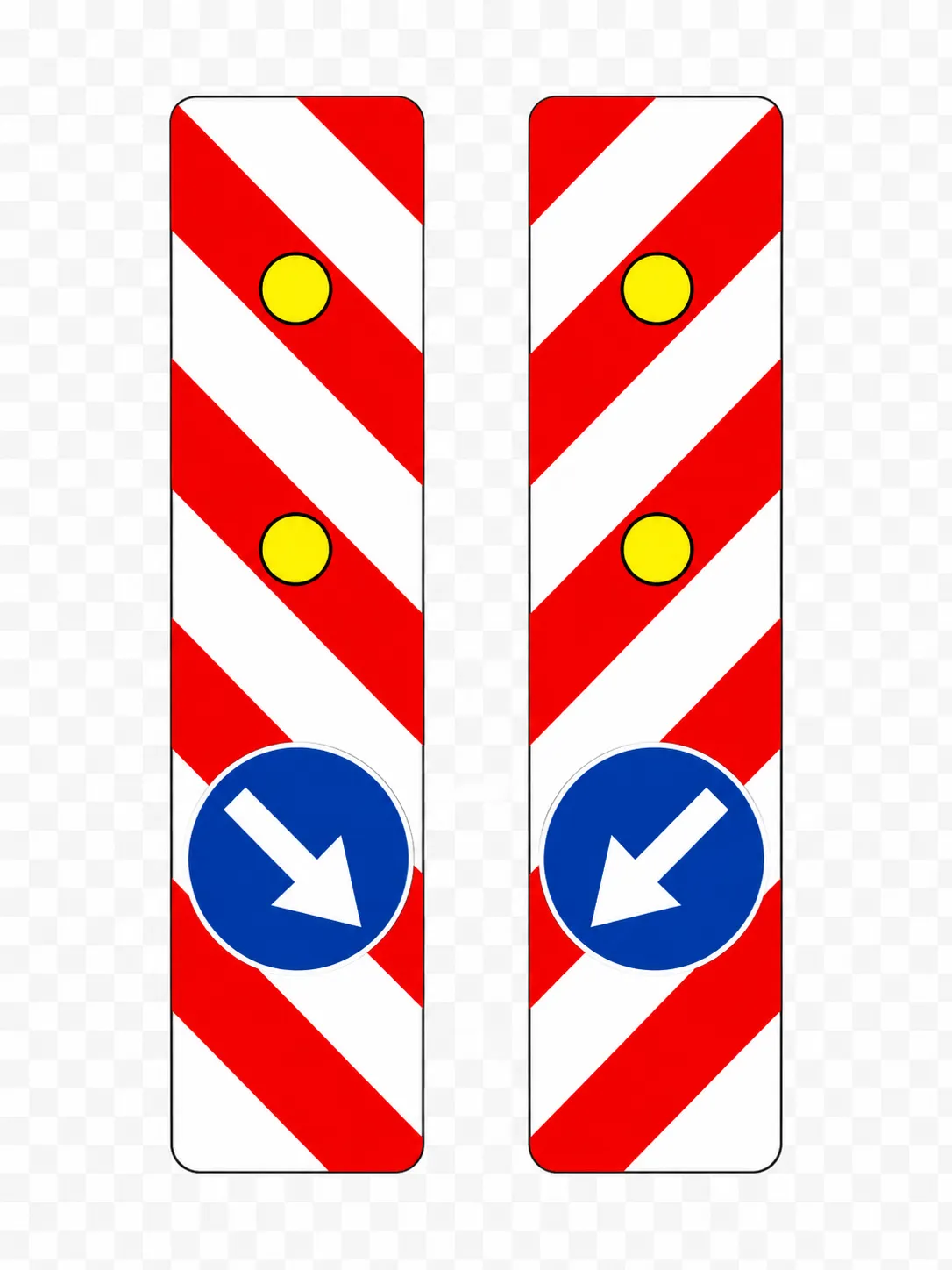 tablica kierująca wysoka ze światłami
